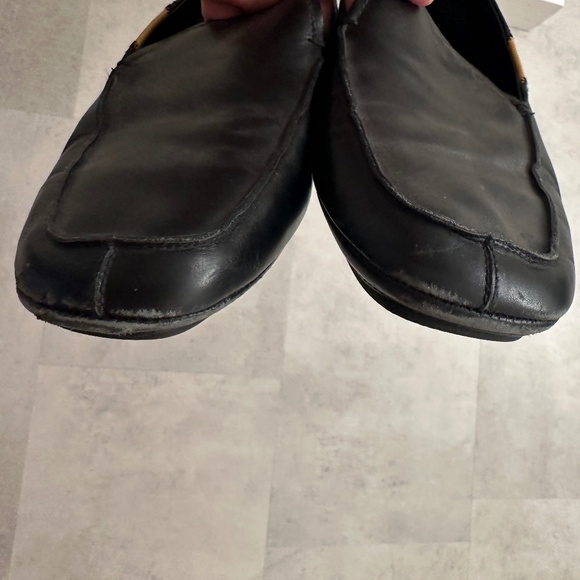 Men's Prada slip on black leather loafer with yellow Prada stripe US size 8 - Picture 6 of 8